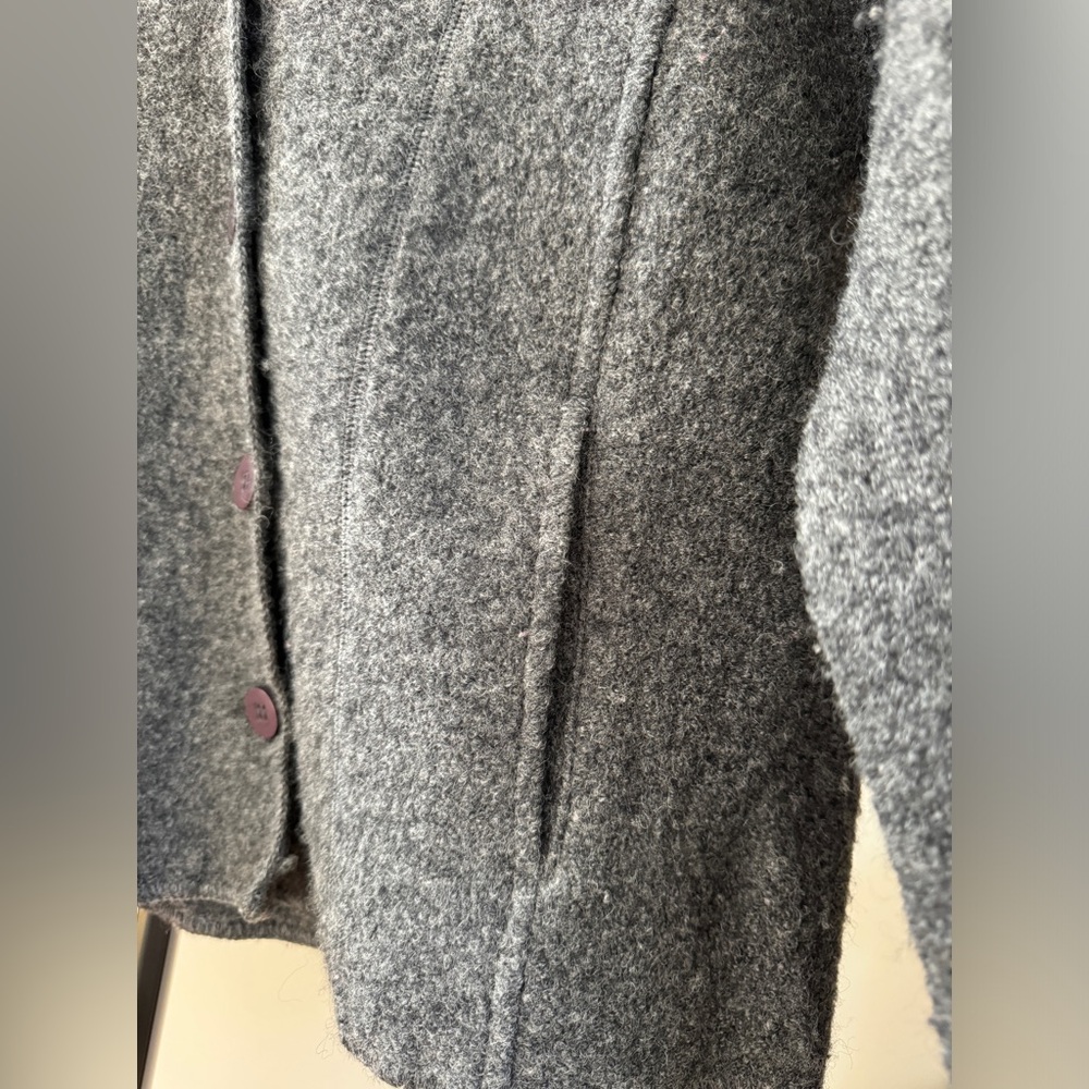 David Hollis Womens Bolero Jacket Size Medium Boiled Wool Grey - Picture 7 of 11